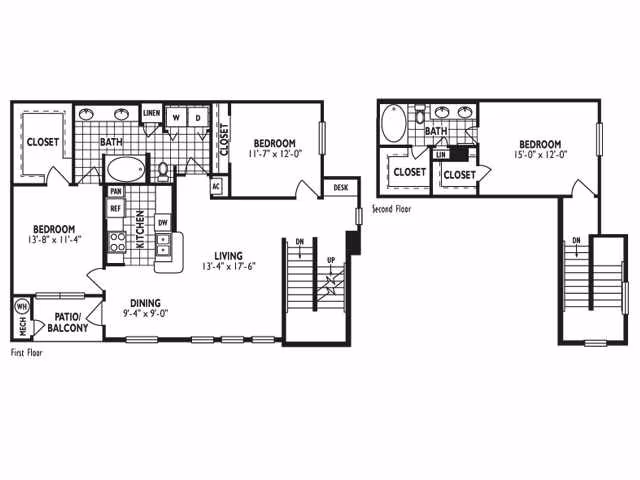 3 Beds • 2 Bath 1112 floor plan