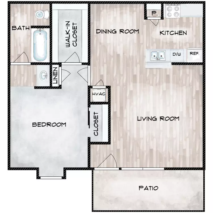 A1R 1x1 613 floor plan