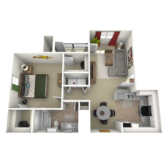 1 Bed • 1 Bath 0617 floor plan