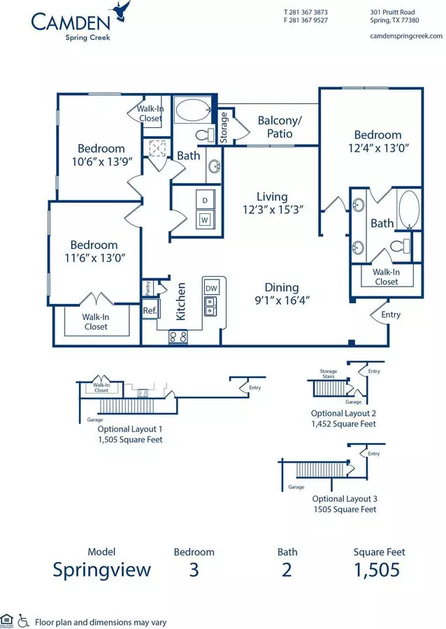 3 Beds • 2 Bath 1230 floor plan