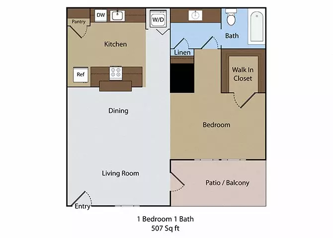 1 Bed • 1 Bath 224 floor plan