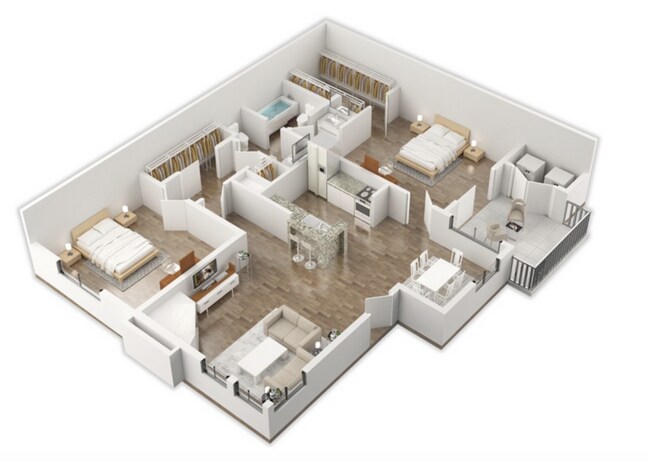 2 Beds • 2 Bath 1106 floor plan