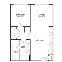 1 Bed • 1 Bath - floor plan