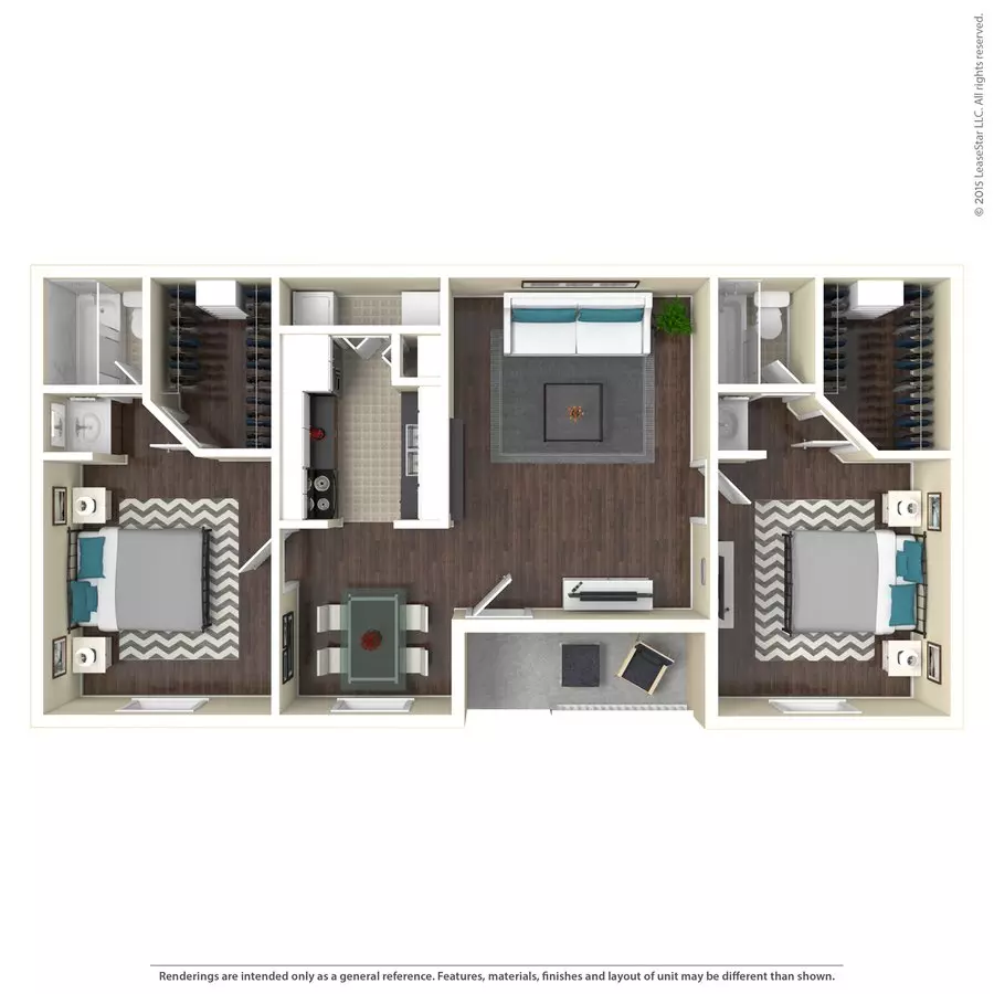 2 Beds • 2 Bath 709 floor plan