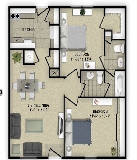 2 Beds • 2 Bath 146 floor plan