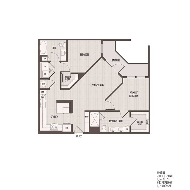 2 Beds • 2 Bath 394 floor plan