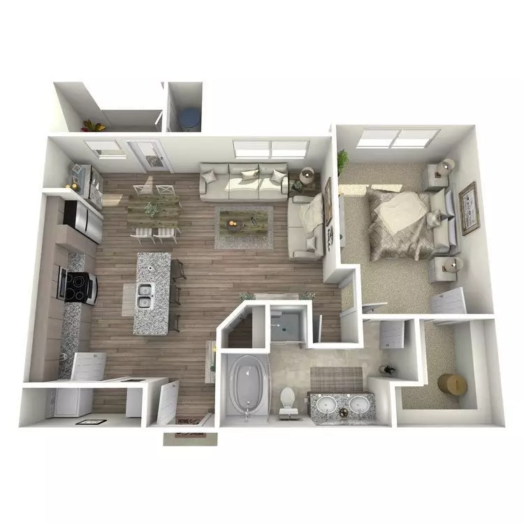 1 Bed • 1 Bath 4104 floor plan