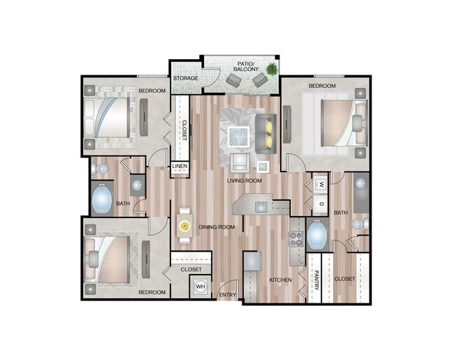 3 Beds • 2 Bath 0530 floor plan