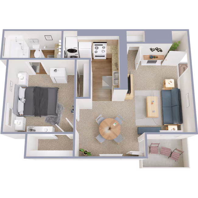1 Bed • 1 Bath 15 floor plan