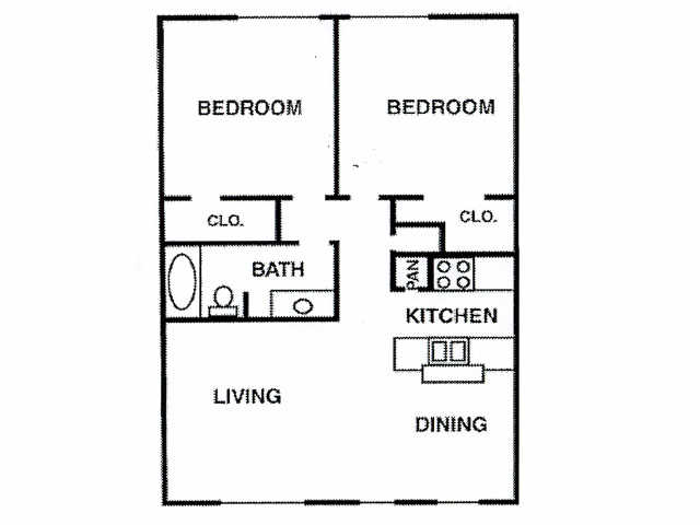 1 Bed • 1 Bath 1016 floor plan