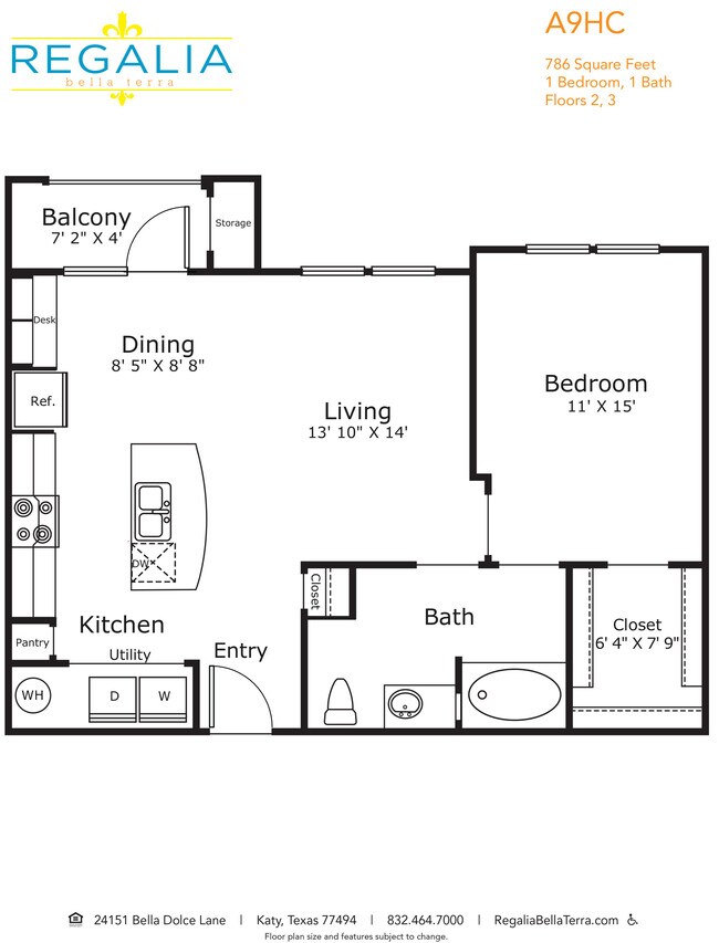 1 Bed • 1 Bath 409 floor plan