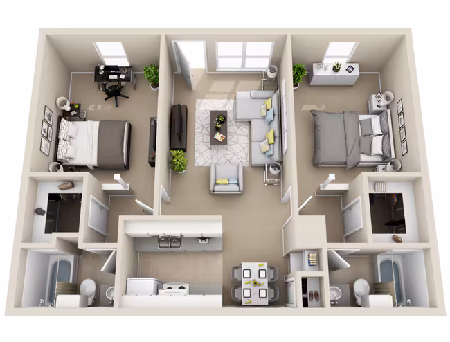 2x2 401 floor plan