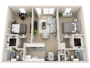 2x2 905 floor plan