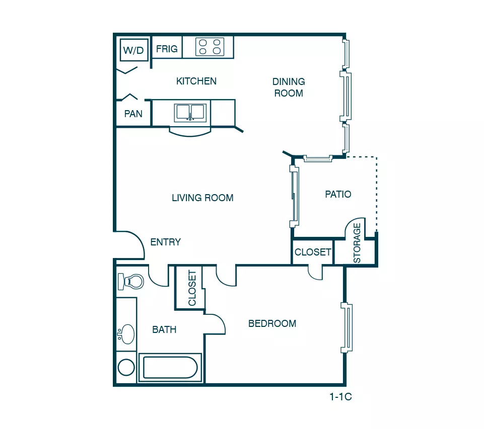 1B floor plan