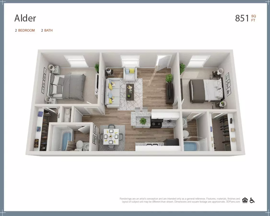 Alder | 2 Bed | 2 Bath 1514 floor plan