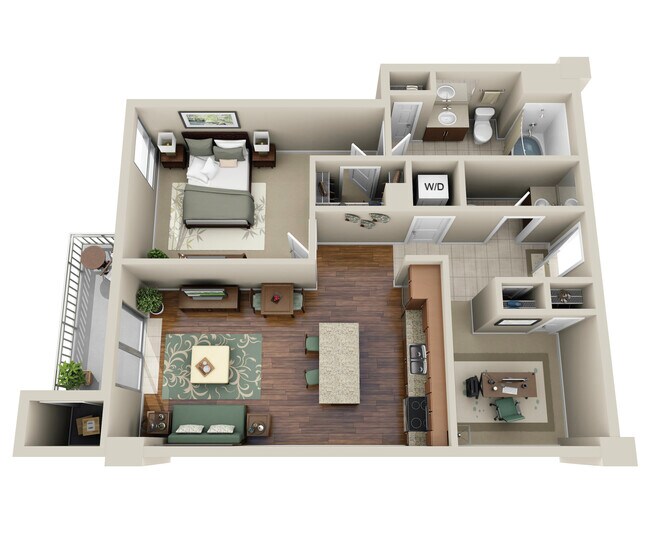 1 Bed • 1 Bath 1506 floor plan