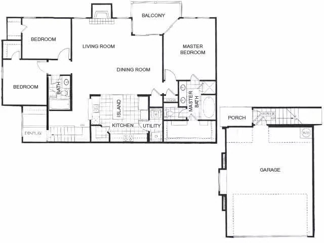 3 Beds • 2 Bath 2405 floor plan