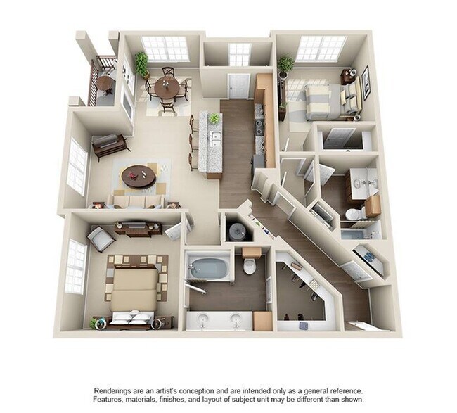 2 Beds • 2 Bath 1201 floor plan