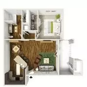 1 Bed • 1 Bath 1323 floor plan