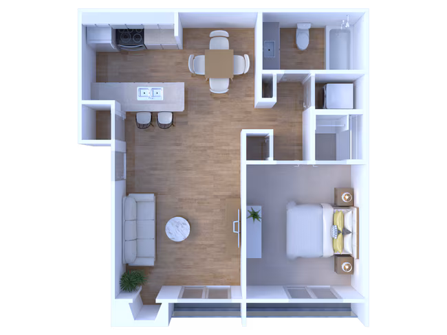 1 Bed • 1 Bath 04-410 floor plan