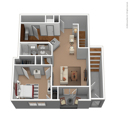 1 Bed • 1 Bath 12112 floor plan