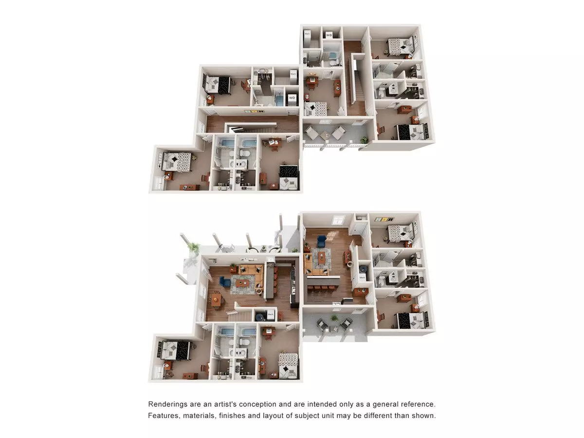 5 Beds • 5 Bath Private floor plan