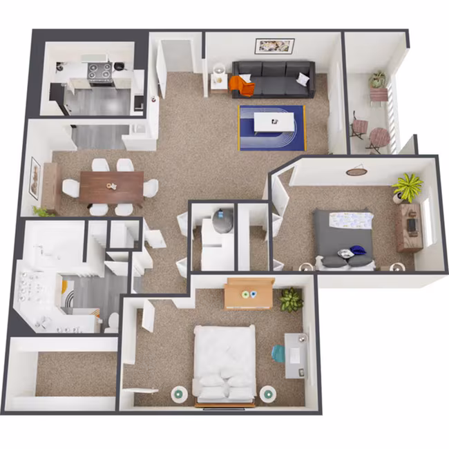 2+1 1071 floor plan