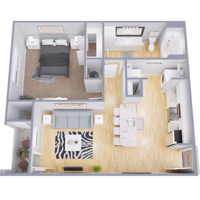 1BR 2306 floor plan