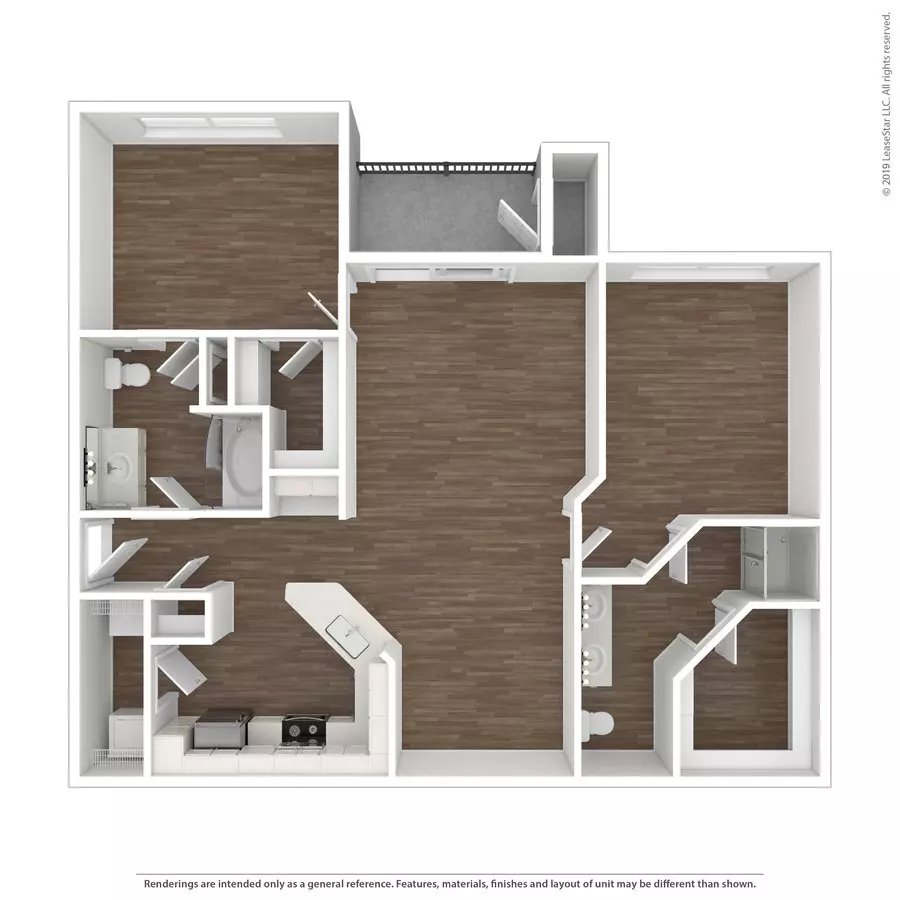 2 Beds • 2 Bath 11303 floor plan