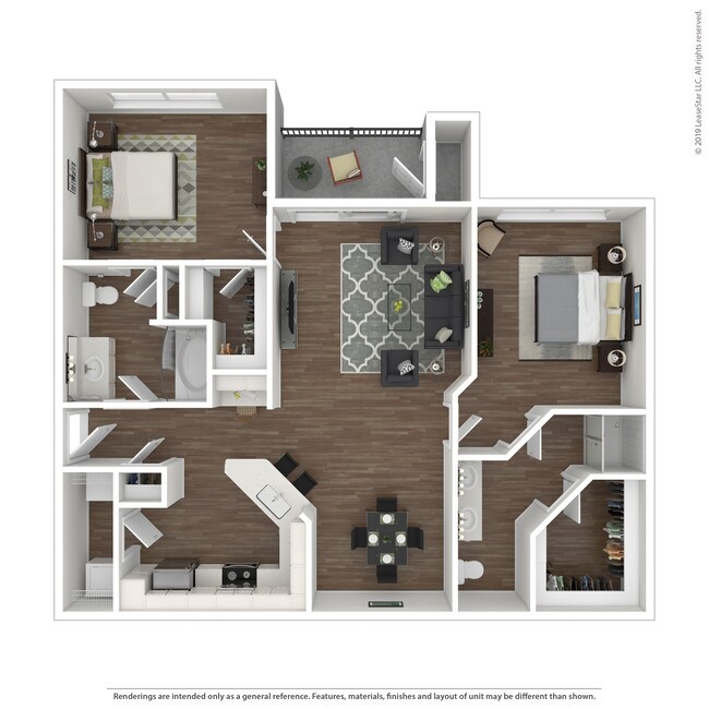 2 Beds • 2 Bath 11303 floor plan