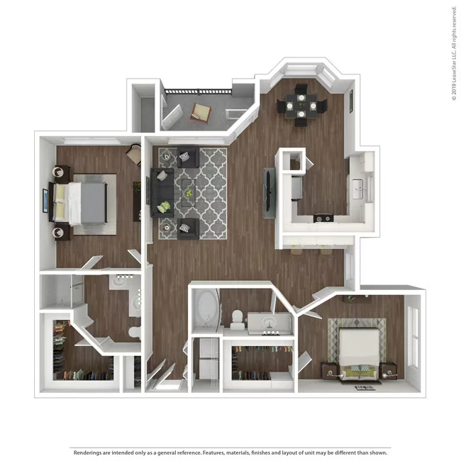2 Beds • 2 Bath 10307 floor plan