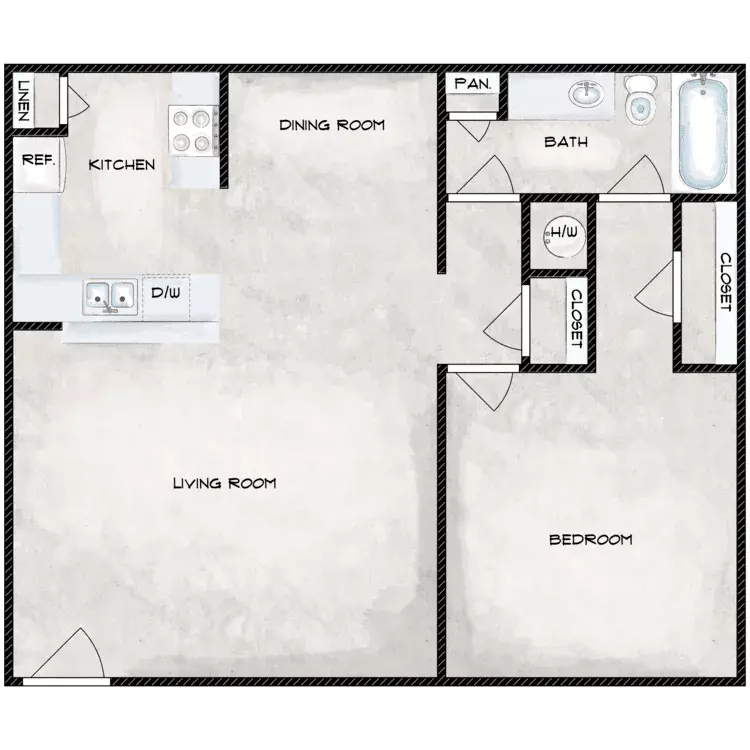 1 Bed • 1 Bath 226 floor plan