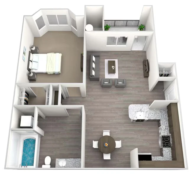 1 Bed • 1 Bath 0535 floor plan