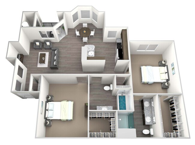 2 Beds • 2 Bath 0431 floor plan