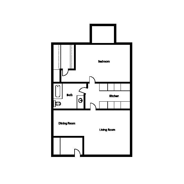 B 1x1 47 floor plan