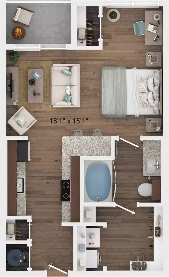 Studio • 1 Bath 1-1123 floor plan