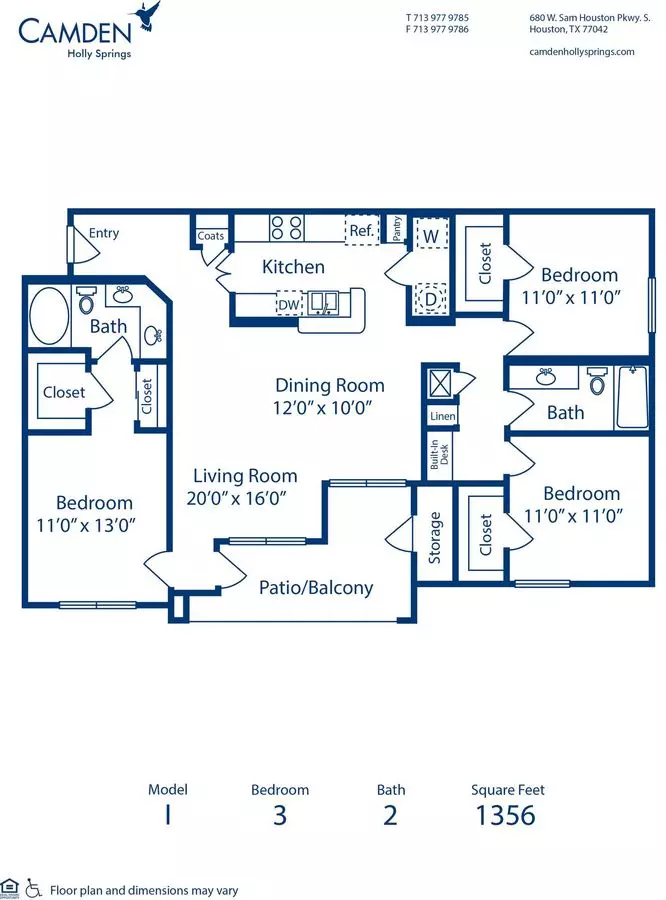 3 Beds • 2 Bath 0622 floor plan