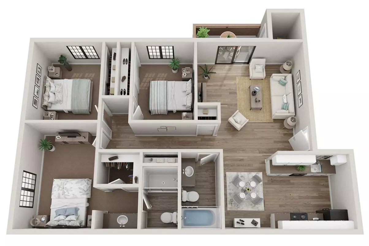 3 Beds • 2 Bath 279 floor plan