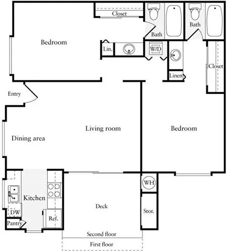 2 Beds • 2 Bath 010 floor plan