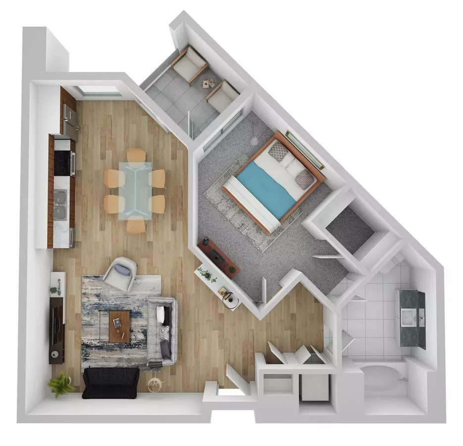 1 Bed • 1 Bath B111 floor plan