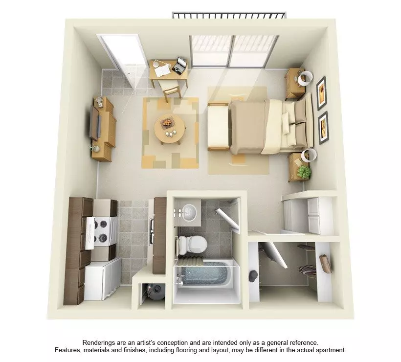 Studio • 1 Bath 160 floor plan