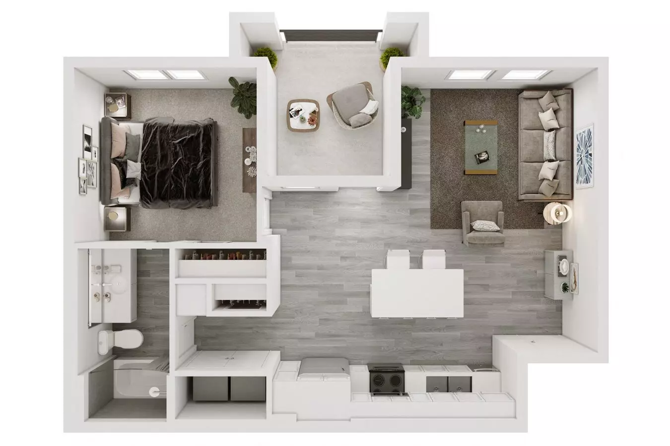 1 Bed • 1 Bath J-206 floor plan