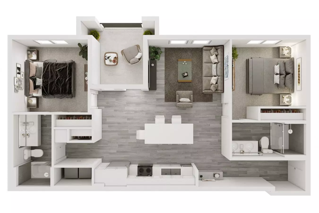 2 Beds • 2 Bath D-112 floor plan
