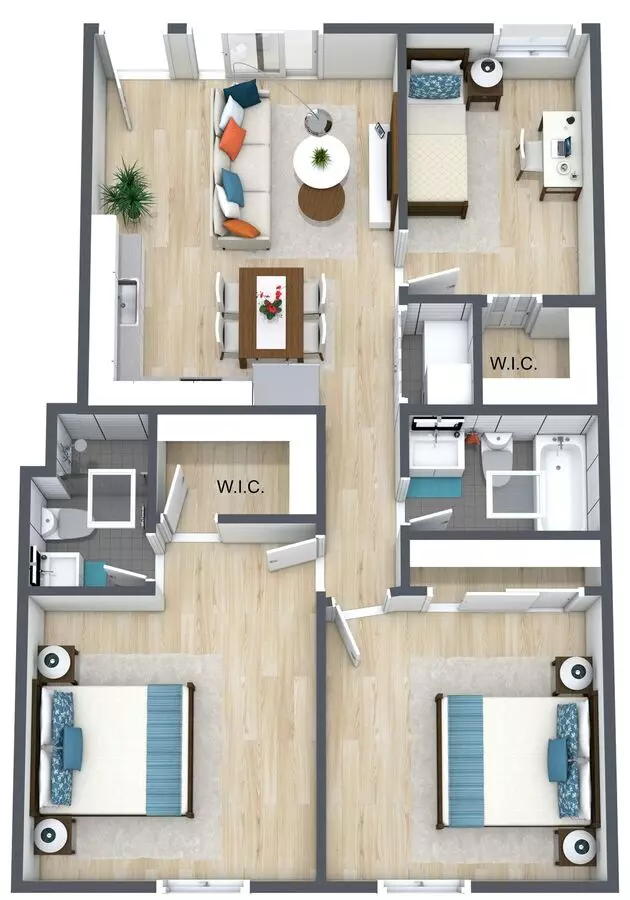 3 Beds • 2 Bath 4880-1 floor plan