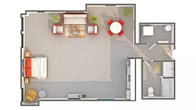 Studio • 1 Bath 603 floor plan
