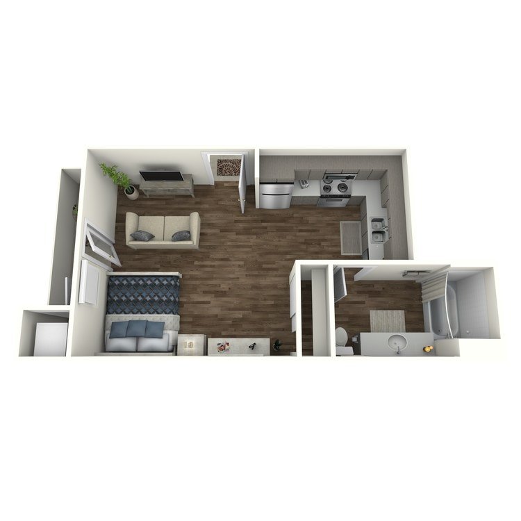 Studio • 1 Bath floor plan