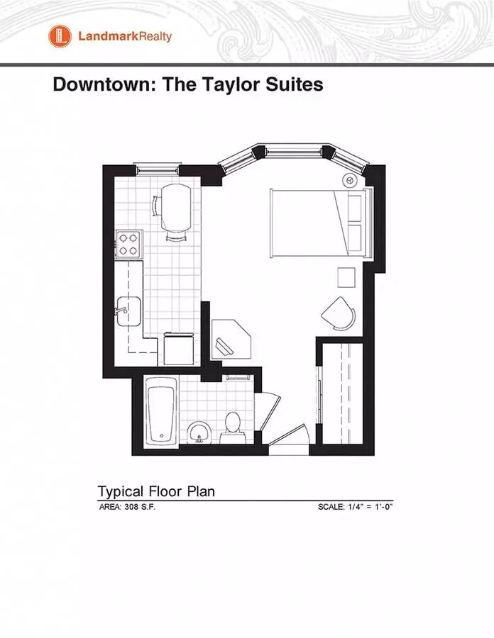 Studio, 1 Bath Model floor plan