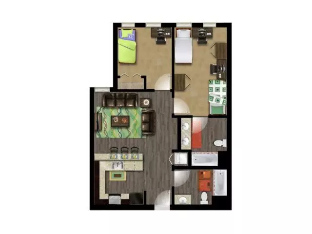 B4 (2 bed/2 bath) B4StandardLoft floor plan