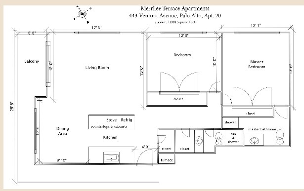 2BR/2BA floor plan