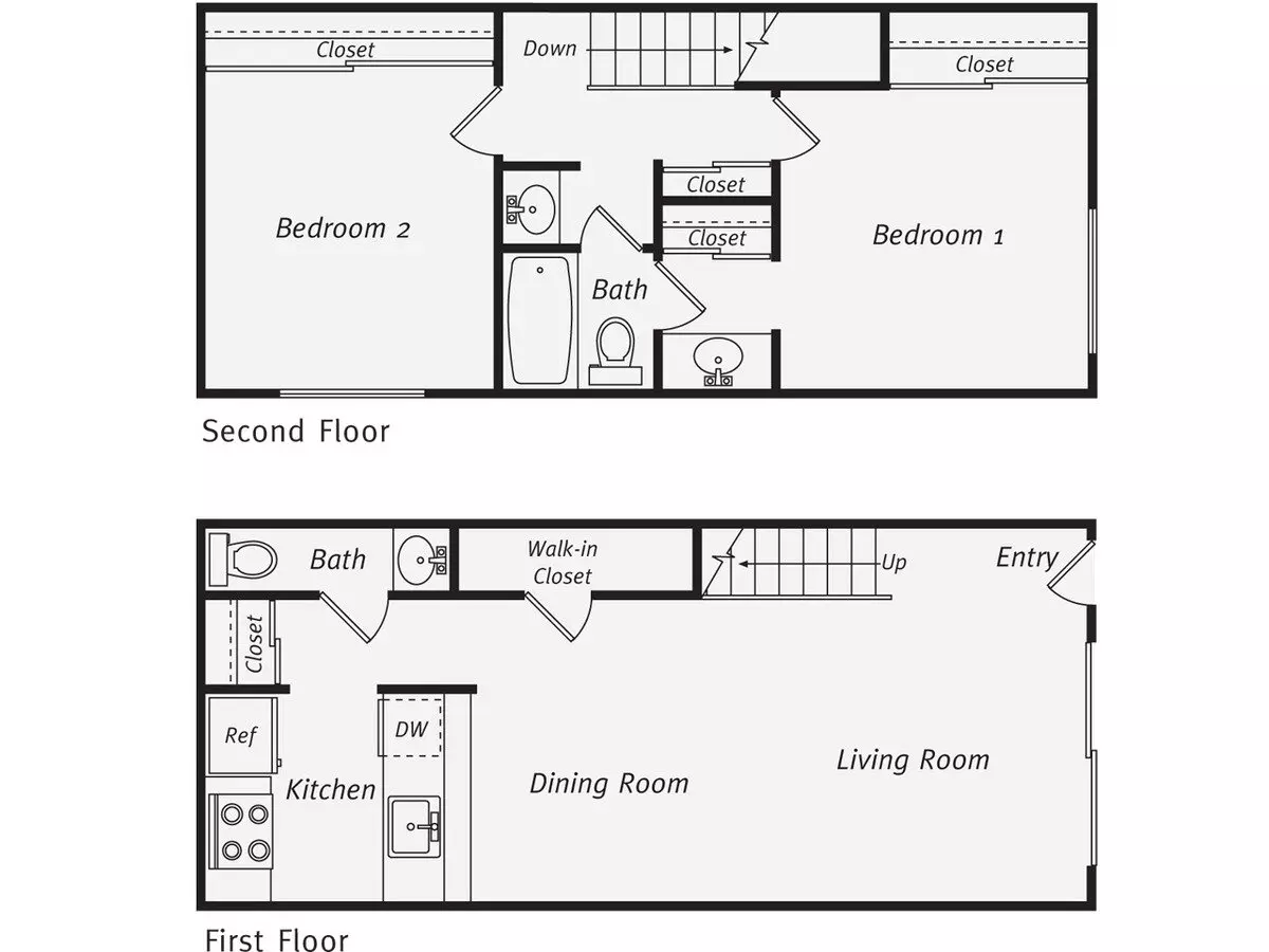 2 Bedroom 2 Bath Market 0804 floor plan